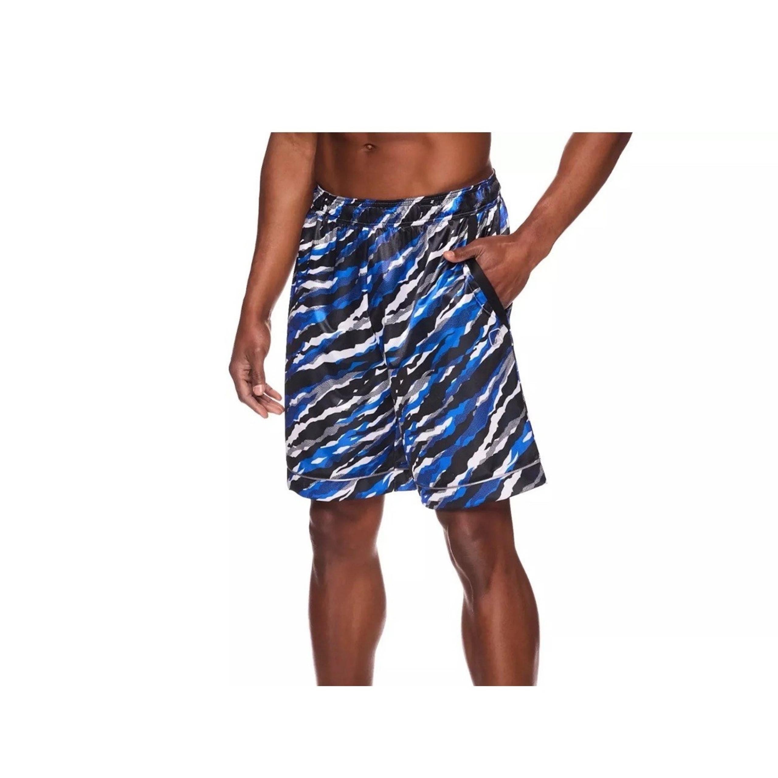 AND1 Shorts Mens XL Blue Camo Pull On Drawstring Athletic Basketball