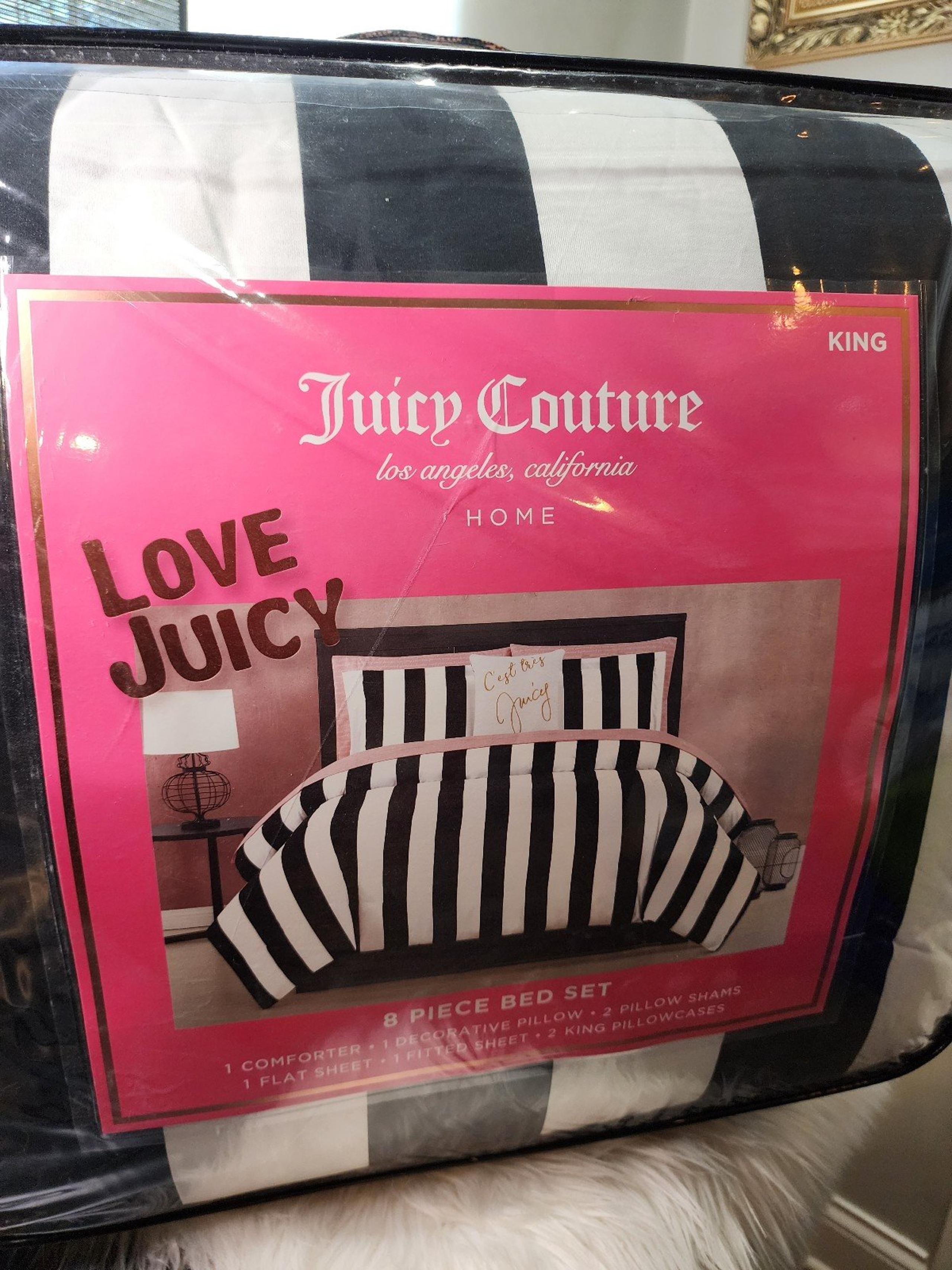 Juicy Couture 8 Piece King Size Designer Bed Set  Fabric