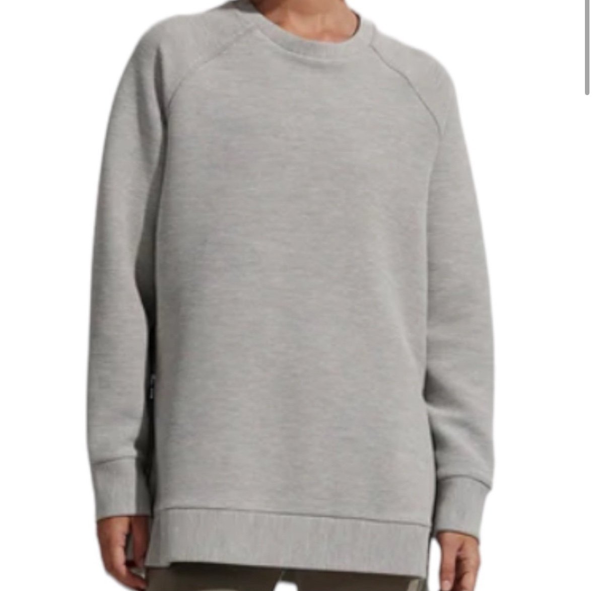 VARLEY Manning Sweatshirt Ribbed Long & Loose Pullover Zip Sides grey S Excellen