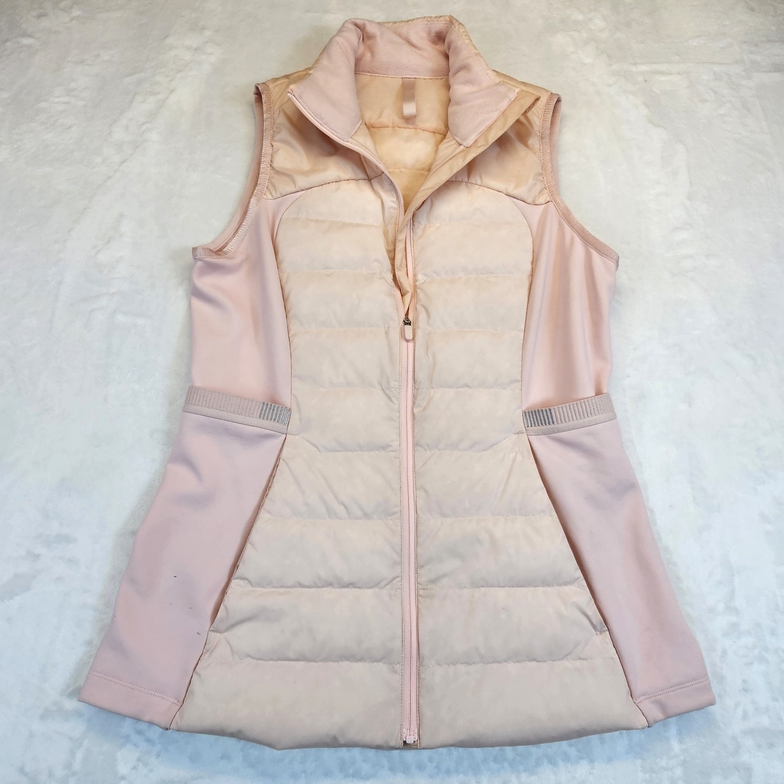 Lululemon Down For It All Vest Porcelain Pink Goose Down Size 8 W4AQLS Cozy Warm