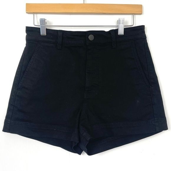 Everlane The Way-High Twill Short Cotton Stretch Black