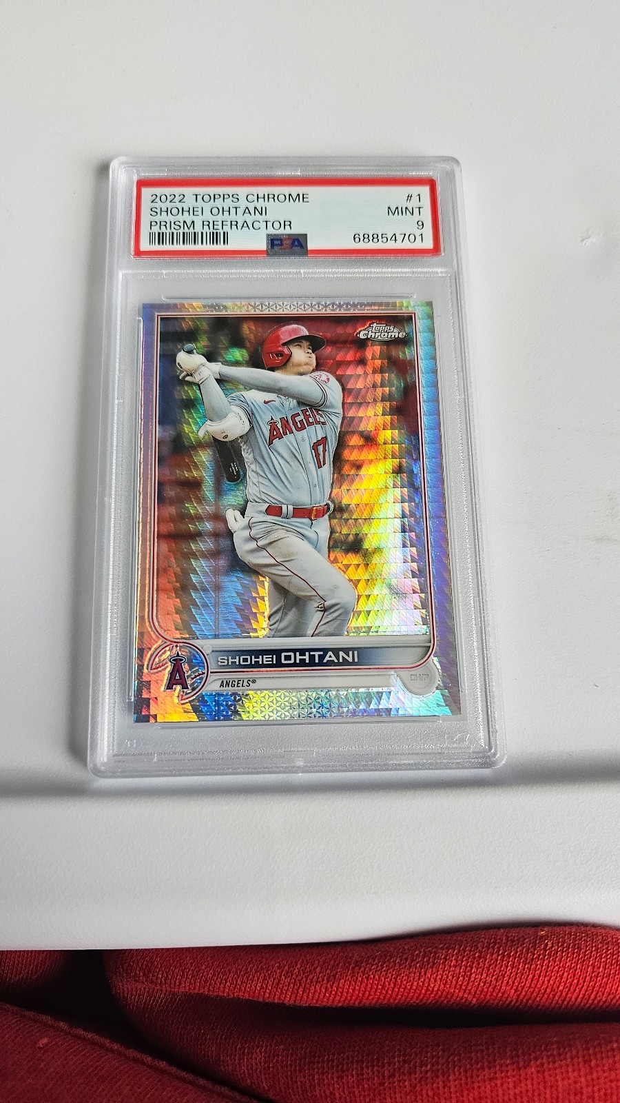 SHOHEI OHTANI 2022 TOPPS CHROME PRISM REFRACTOR PSA 9 MINT # 1
