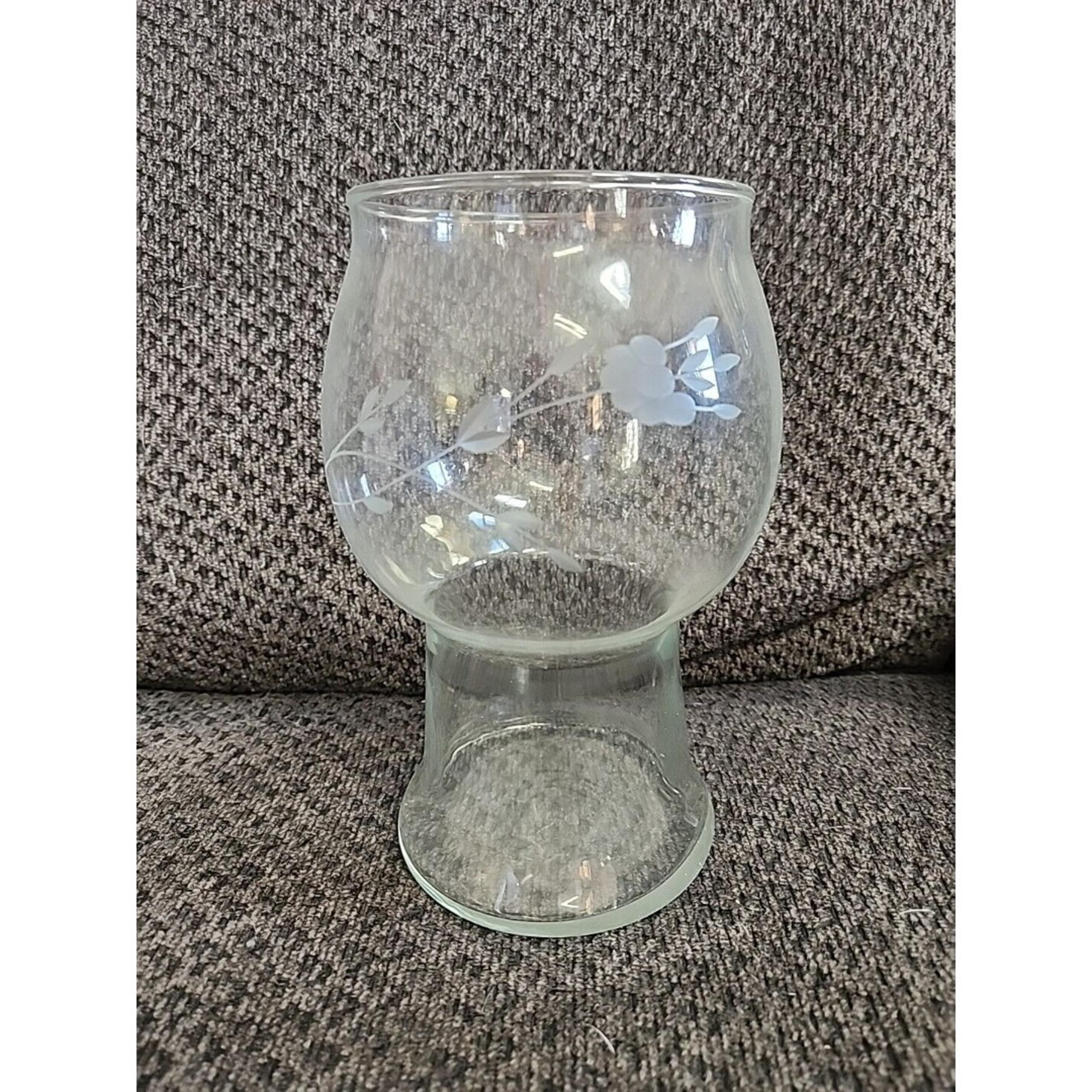 Princess House Heritage Open Hurricane Vase Crystal Glass 8in