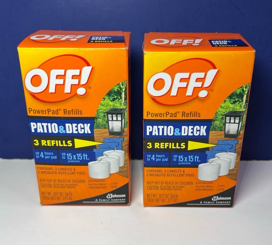 Lot of 2 OFF! Patio & Deck PowerPad Refills for OFF! PowerPad Lamp & Lantern