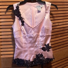 Adrianna Papell Evening Essentials Pink Corset Top Embellished with Lace & Beads