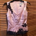Adrianna Papell Evening Essentials Pink Corset Top Embellished with Lace & Beads