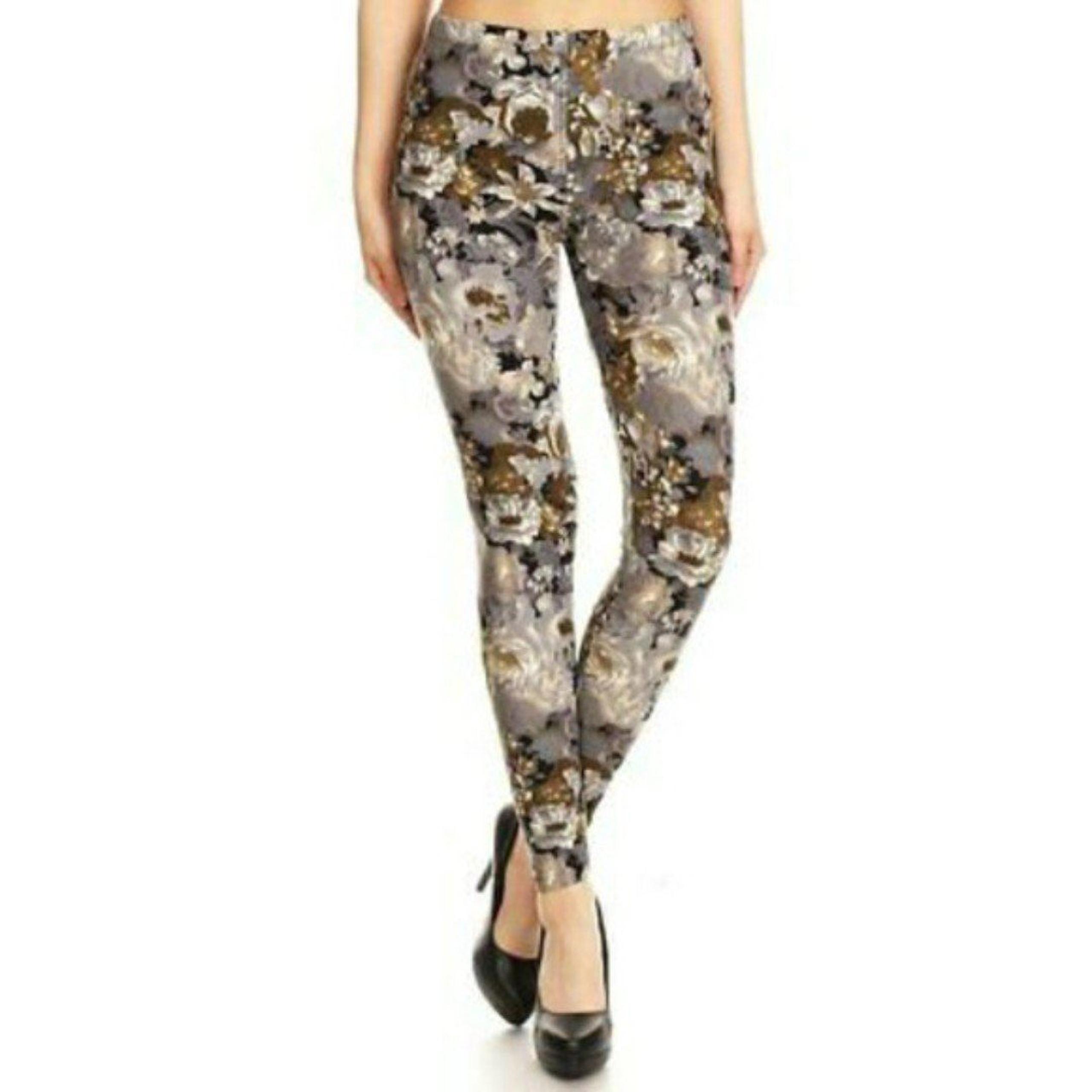X-Plus New Mix Womens Watercolor Floral Leggings