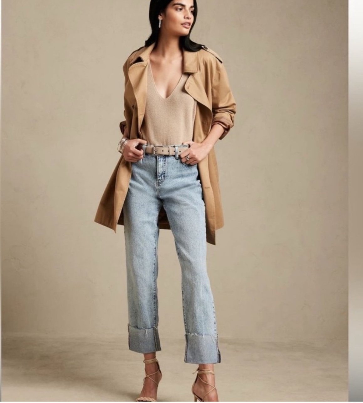 Banana Republic NWT! Women'S Acid Wash Relaxed Straight Slouch Jean Size 33/16