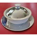 Everedy Company Ceramic Atomic White Casserole Chrome Lid & Serving Plate 9740