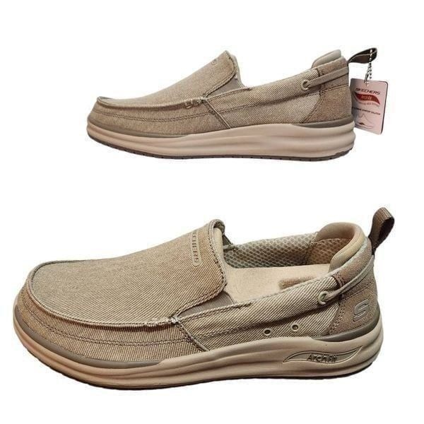 Skechers Arch Fit Melo Port Bow Shoes taupe size 9