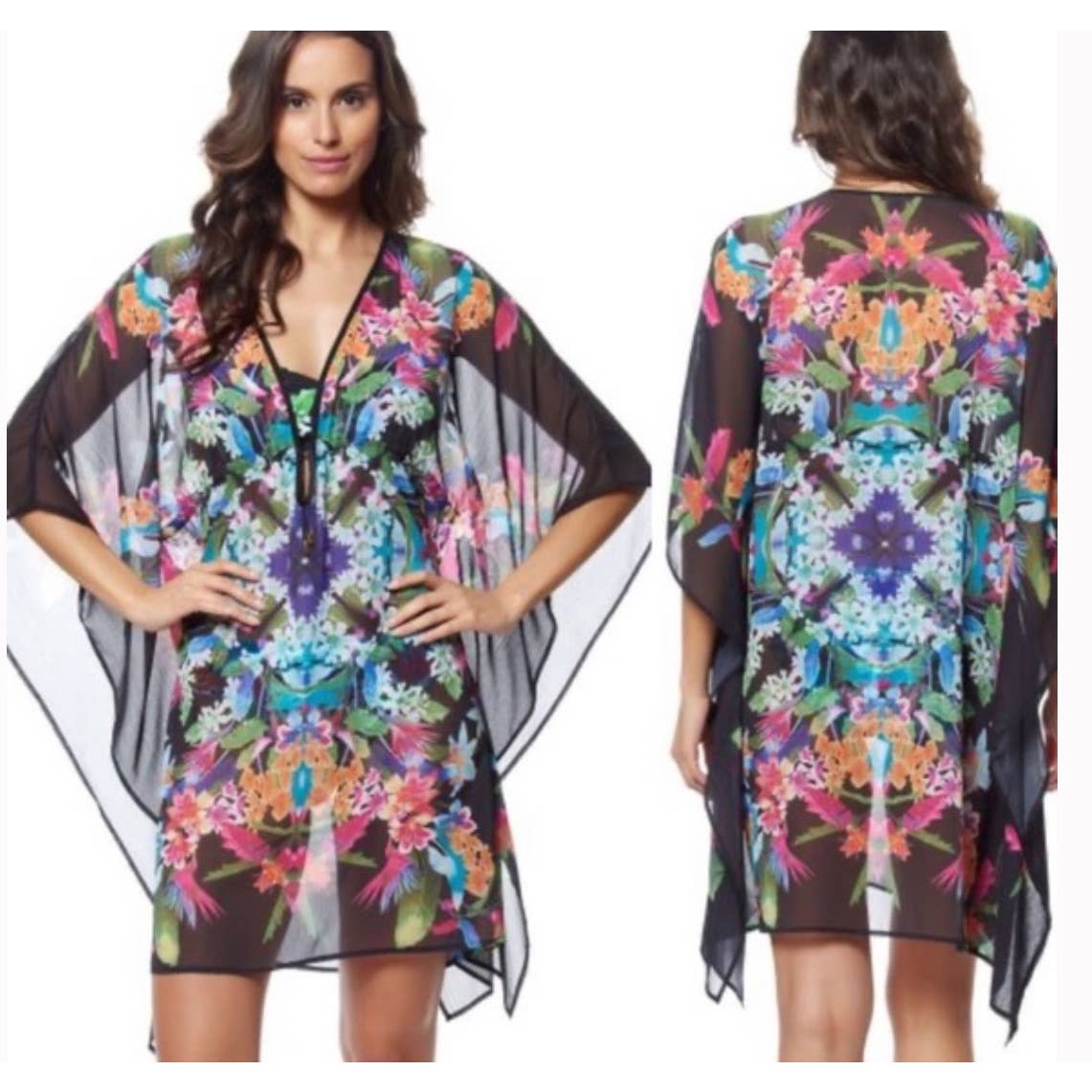 Bleu Rod Beattie Lush Life Caftan Swim Cover-Up - size S/M