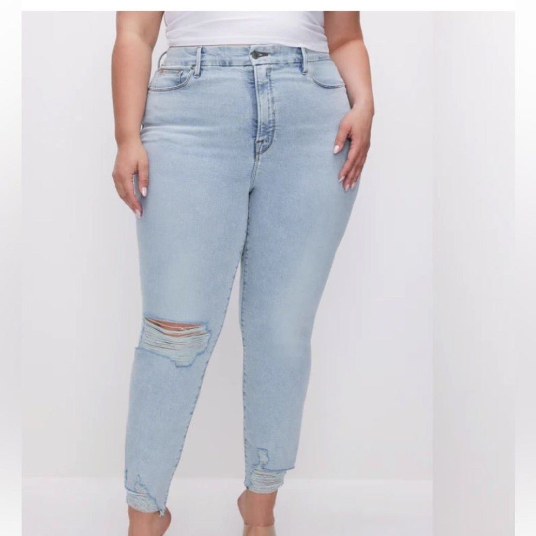 Good American Good Classic Slim High Rise Jeans Light Wash Women’s Size 16 NWT