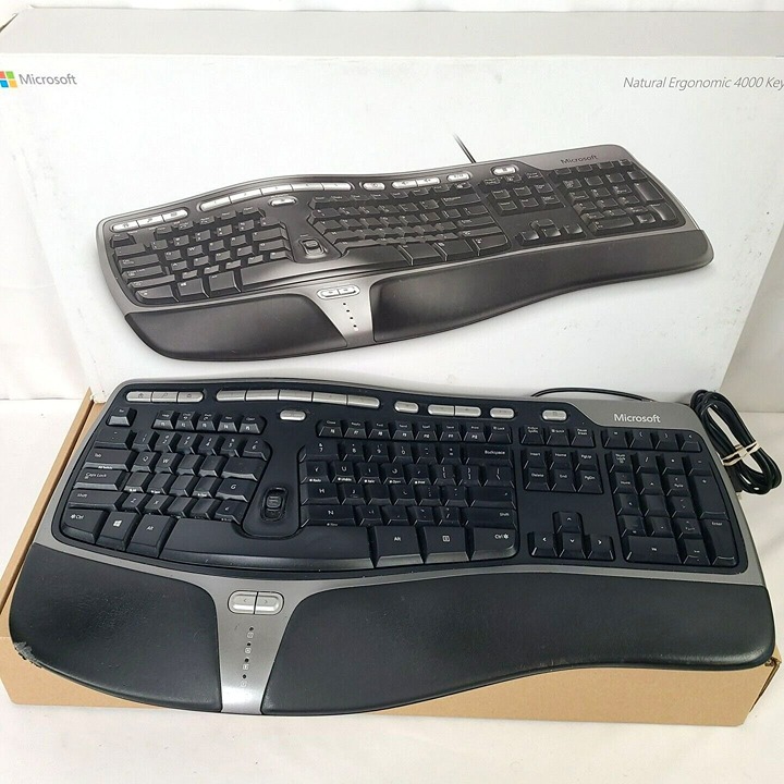 Microsoft Ergonomic Keyboard 4000 V1.0 KU-0462 USB Tested Good Condition