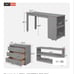 4 piece FULL size bed frame loft style set