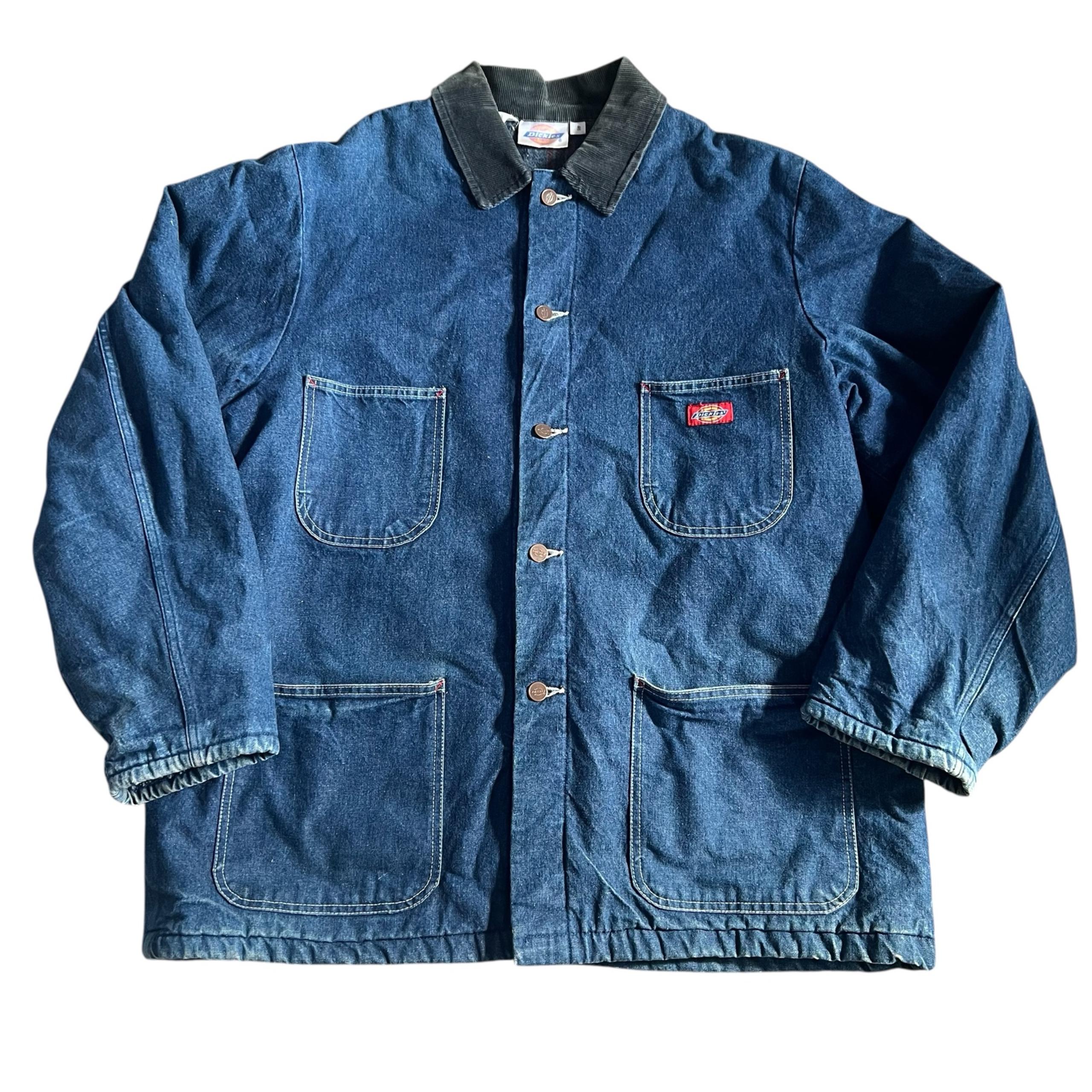 VTG 90’s Dickies Men’s Denim Barn Chore Work Jacket XL 46 Blanket Lined L Blue