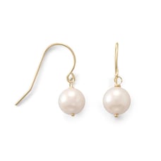 Gold 7mm Cultured Akoya Pearl Earrings