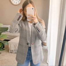 Veronica Beard Eva Single Button Plaid Blazer 6