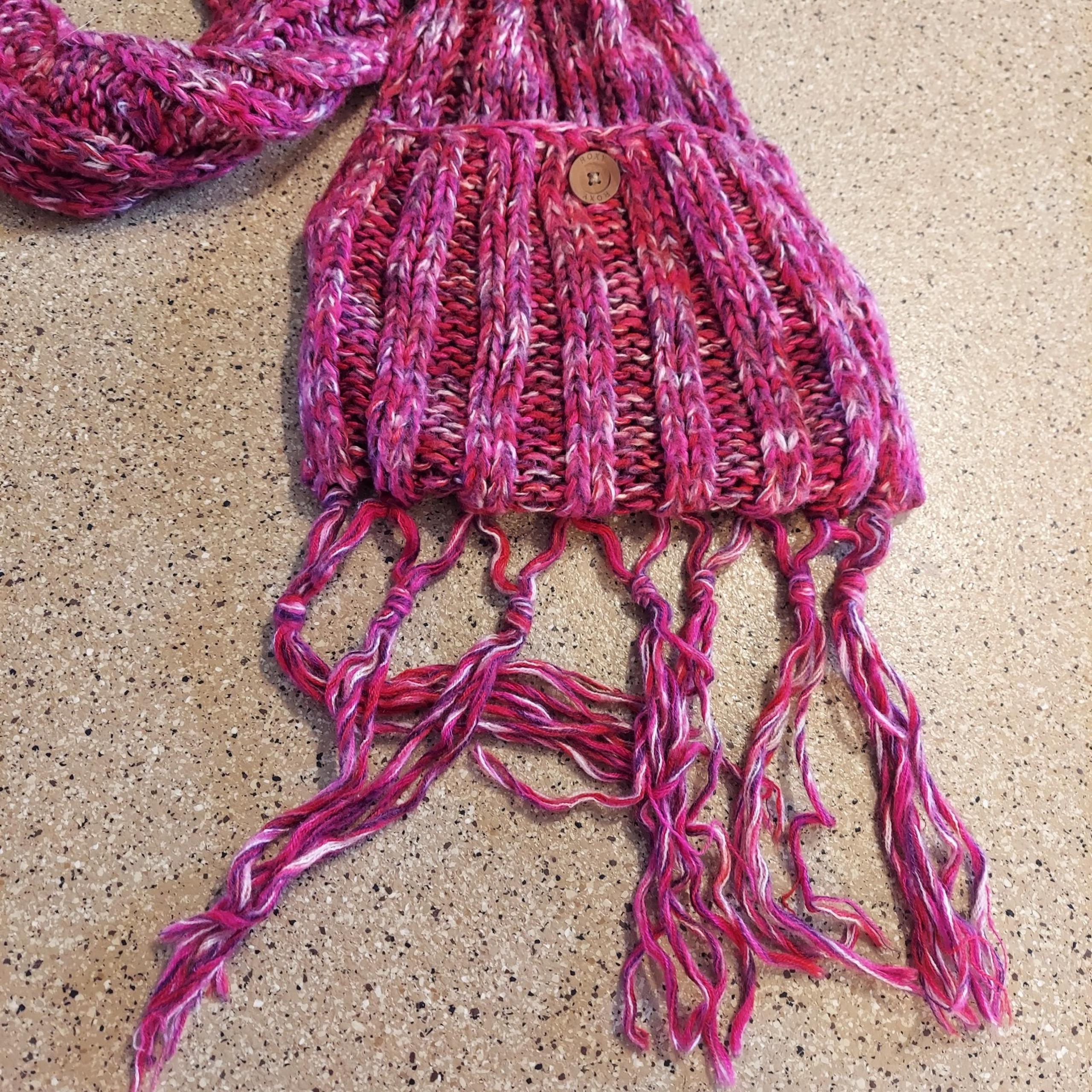 ROXY Scarf pink with pockets warm winter cozy