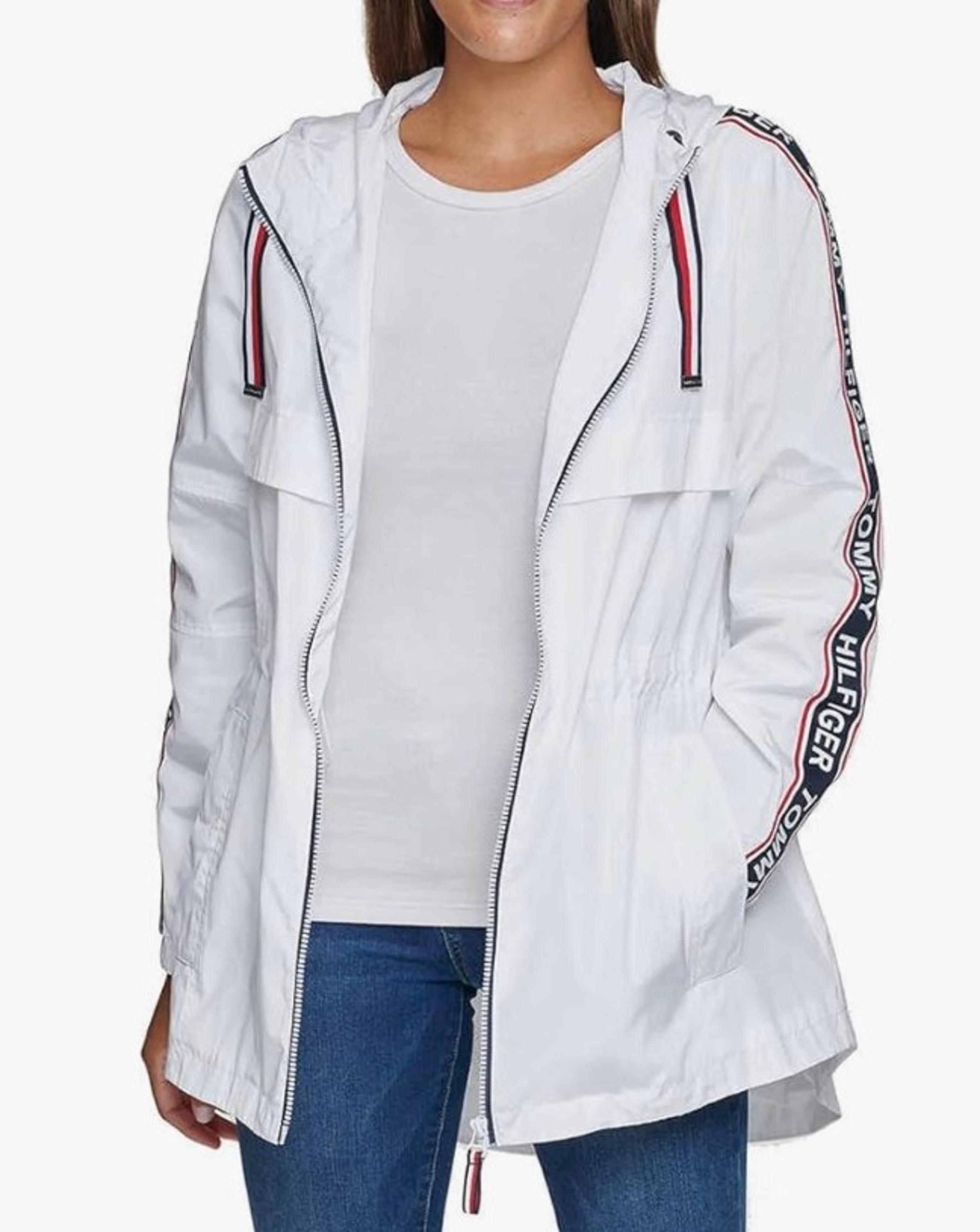 Tommy Hilfiger Women's Oversized White Utility Jacket with Sporty Details