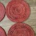 Set of 4 round wicker rattan placemats D 16 “