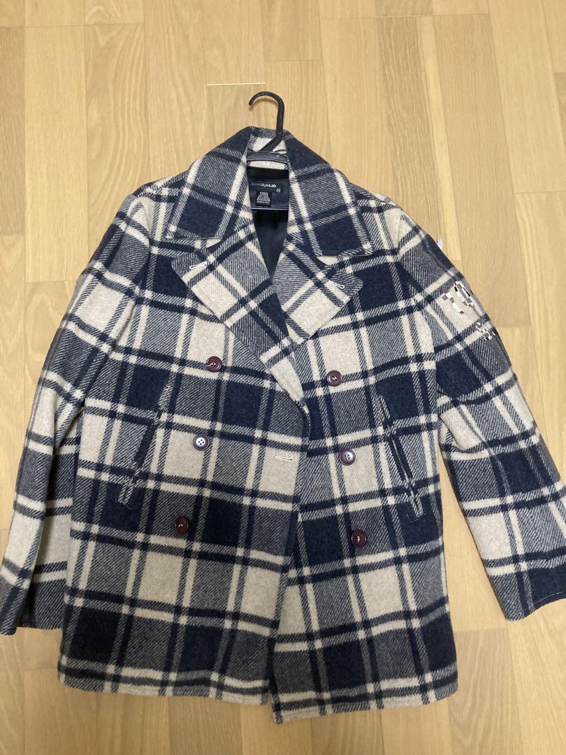 DIESEL style Lab Period, Size M, Check Pattern, 50% Wool Coat