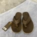New OluKai Mens Nalukai Leather Flip Flop Sandal Size 8 Tan Tan Shoes