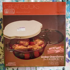 Anchor hocking amber oven set