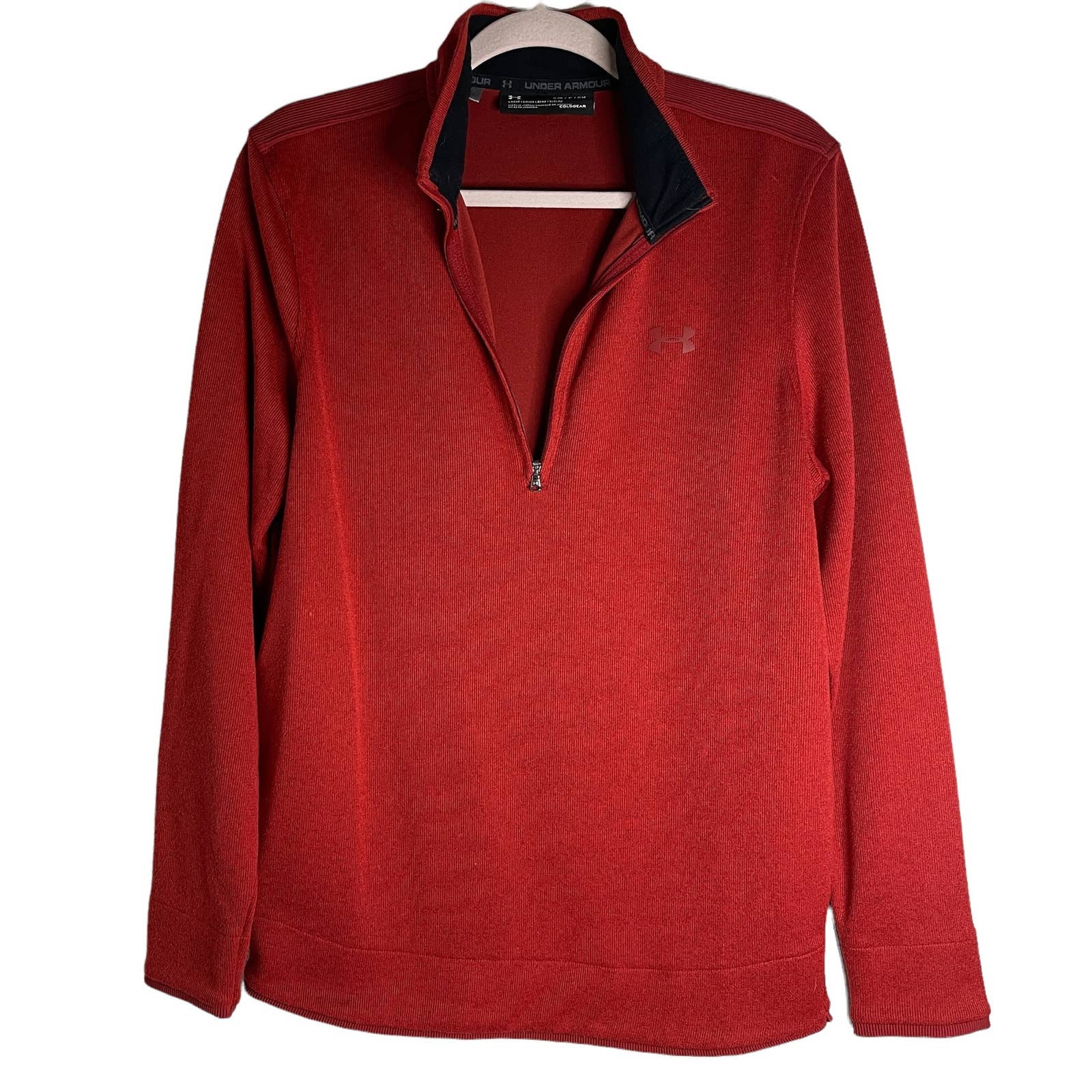 Under Armour 1/4 Zip Red Pullover Sweater Sweatshirt Mens SZ SM/P/CH Under Armour 1/4 Zip Red Pullover Sweater Sweatshirt Mens SZ SM/P/CH