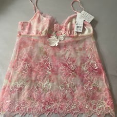 Salute 06 Pink Floral Embroidery Camisole M