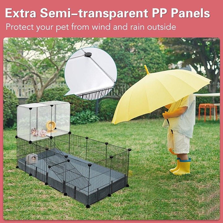 24 Panels Small Animal Playpen Puppy Play Pen,Bunny Playpen