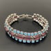 Vintage Unsigned Pave Topaz & Amethyst Rhinestones 7” Bracelet 18g.