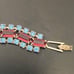 Vintage Unsigned Pave Topaz & Amethyst Rhinestones 7” Bracelet 18g.