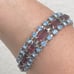 Vintage Unsigned Pave Topaz & Amethyst Rhinestones 7” Bracelet 18g.