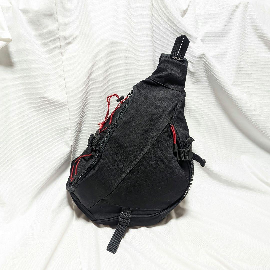 割引 Fabric Ripstop 90s SPHINX】Rare Sling Backpacks Y2K Black, Bag, バッグ