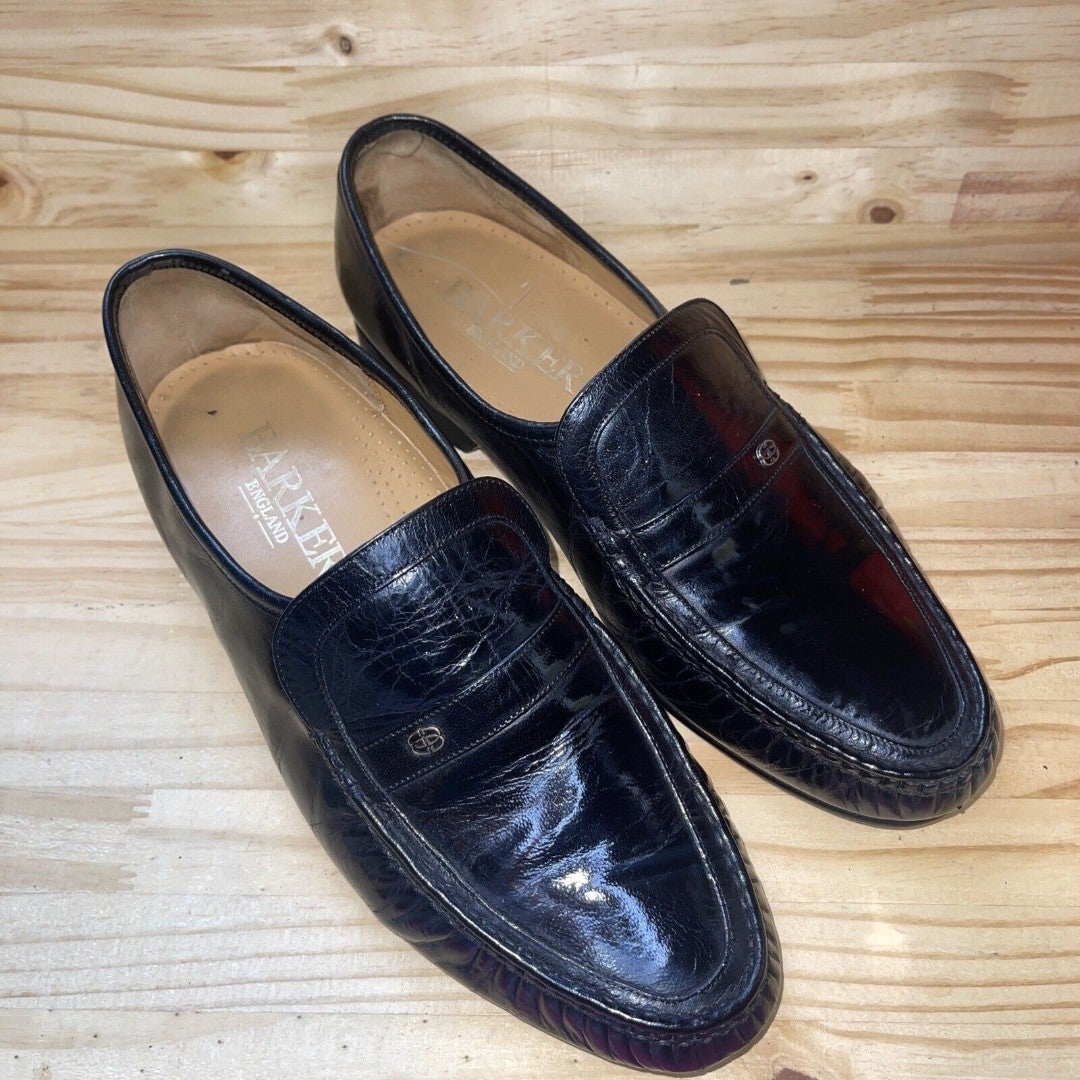 Barker Men’s Jefferson Leather Shoes Black Kid UK Size 7.5 US 8 WiDE