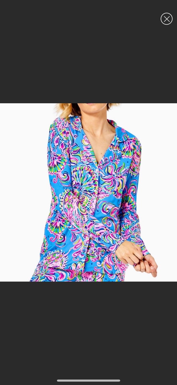 NWT Lilly Pulitzer PJ mermaid grotto button up size XXS
