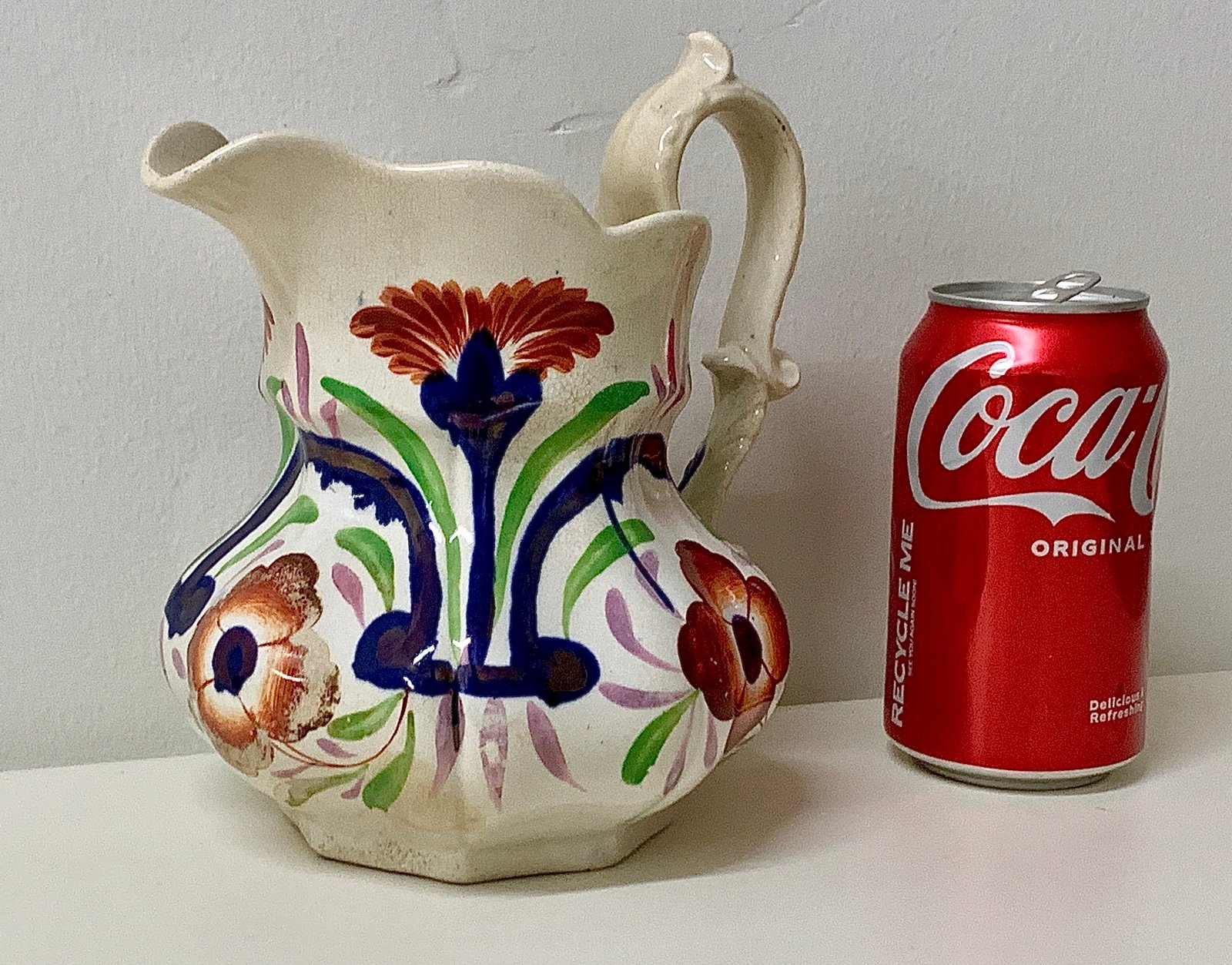 19th Century Antique Gaudy Welsh Hallmarked Unrecorded Pattern Jug Pitcher