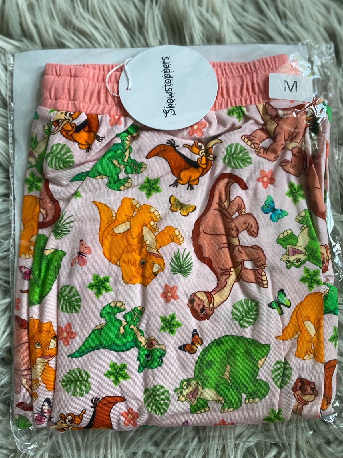 Showstoppers land before time prehistoric friends women’s pants MEDIUM