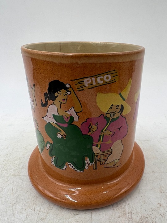 VTG 1964 3.75 H Trader Vic's Senor Pico's Mexican Restaurant Ceramic Mug SF!