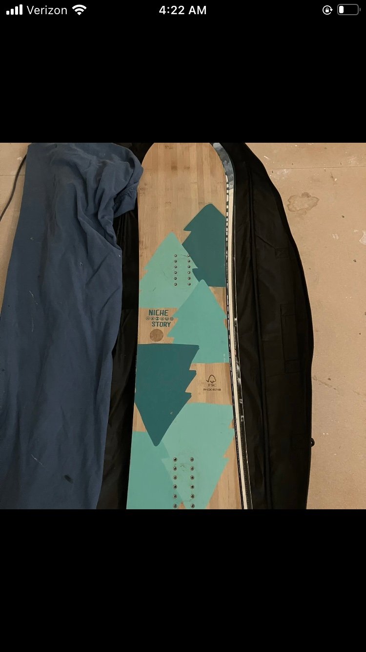 Niche Story Snowboard, 160cm, All-Mountain/Carving, Eco-Friendly & Handmade