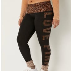 LARGE VS PINK COTTON HUGH WAIST FOLD OVER LEGGING NWT