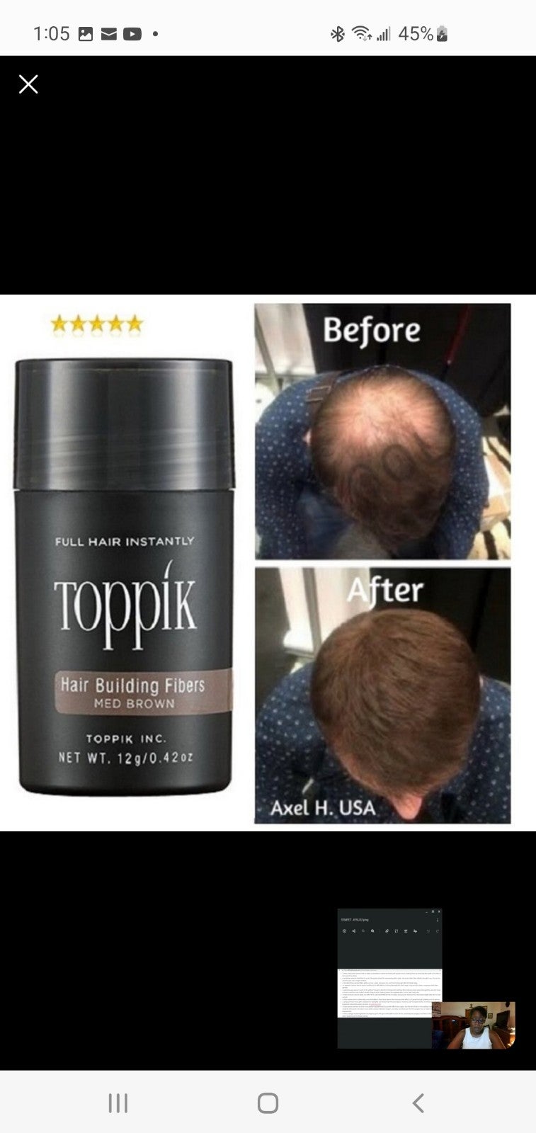 Toppik Dark Brown Economy Size Hair Building shops Fibers 27.5g & Hair Perfercting Duo