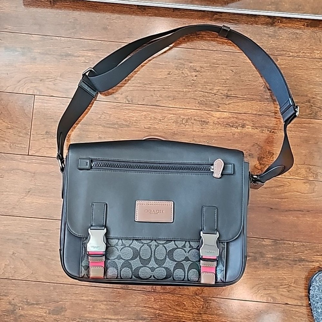 Coach Track Messenger In Colorblock Signature Canvas