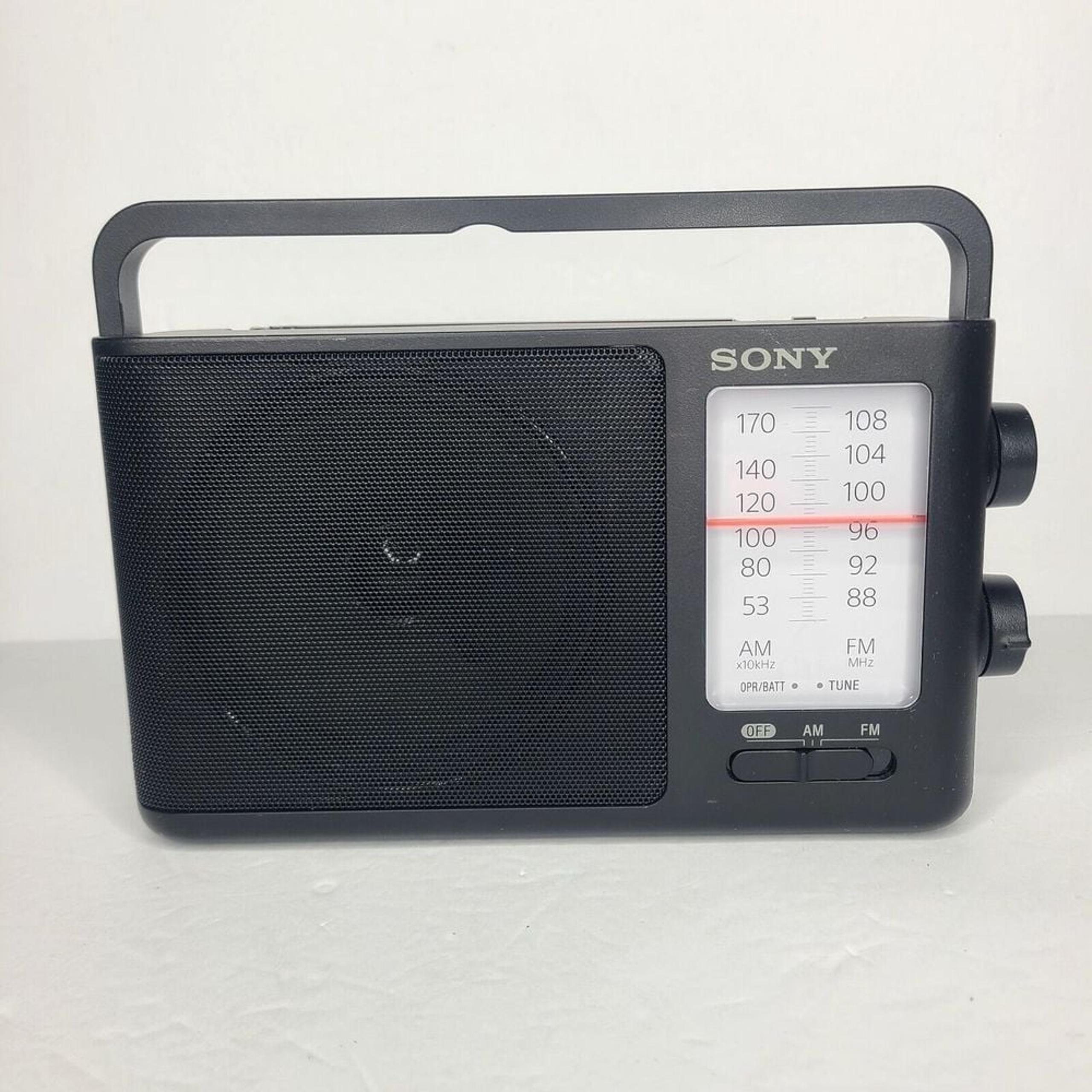 Sony ICF-506 Analog Tuning Portable FM/AM Radio Black w/o Power Cord-Tested