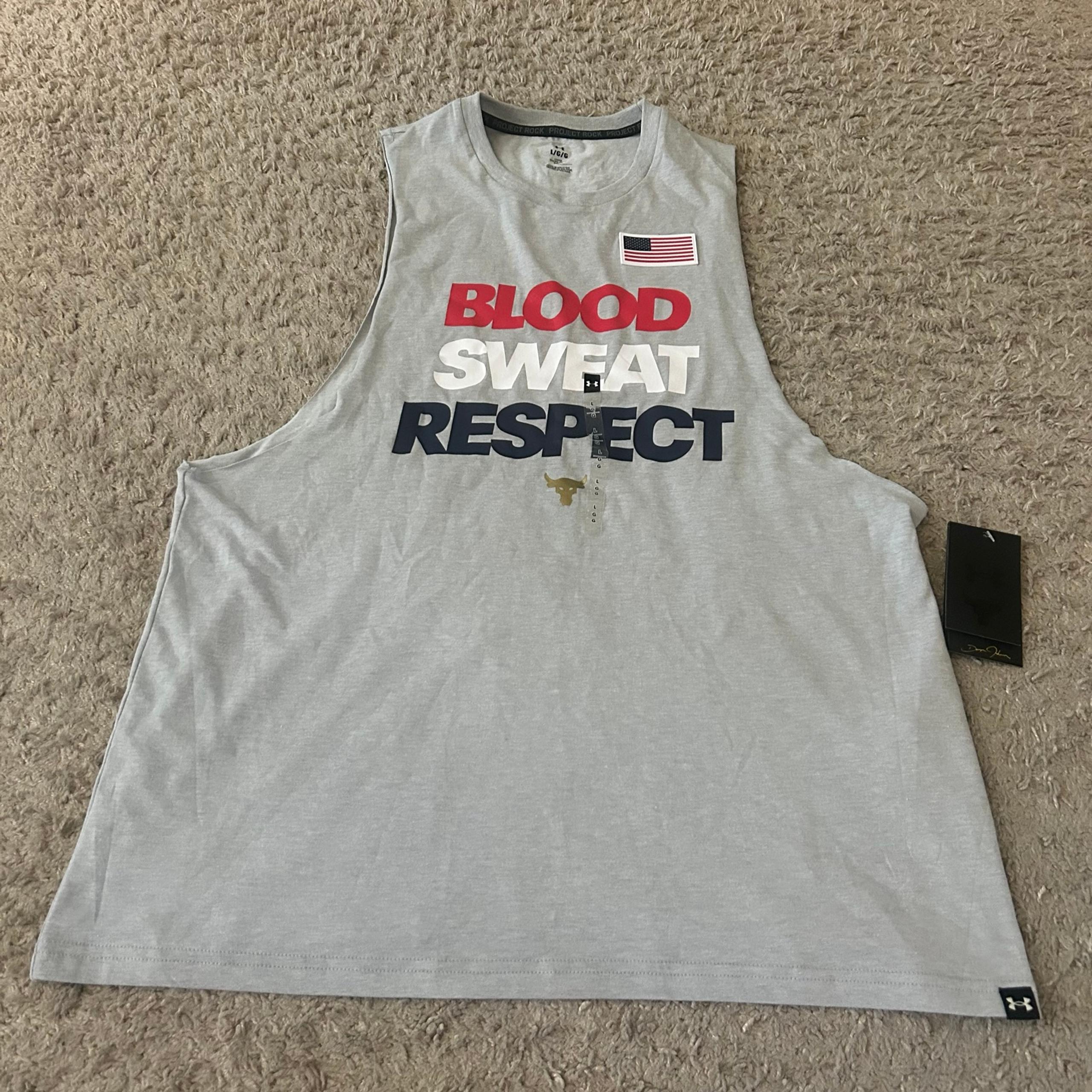 Men’s Under Armour Project Rock Red, White & Blue Graphic Sleeveless Tank Top