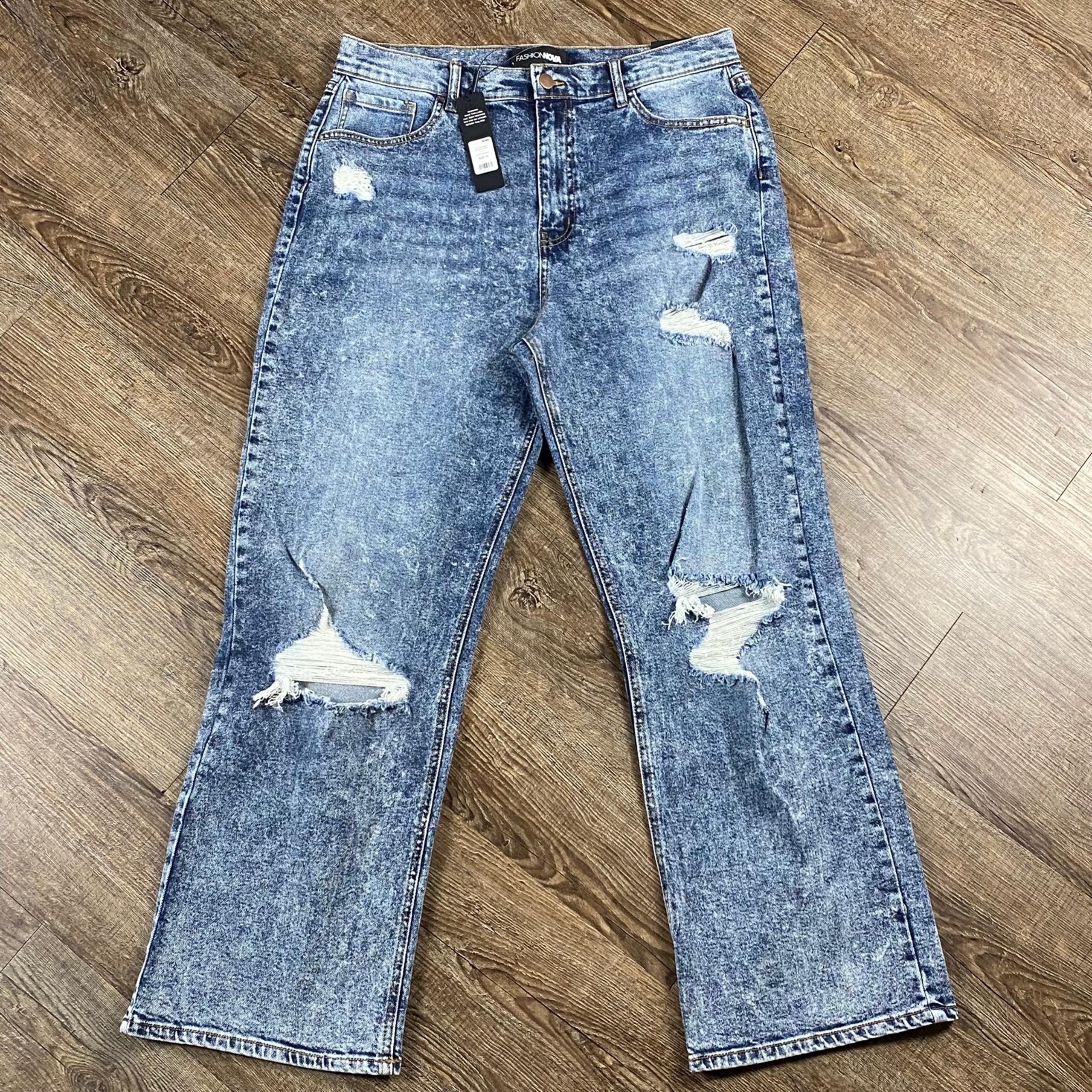 Fashion Nova Jeans Women Size 13 Go Off Boyfriend Distressed Ultra High Rise
