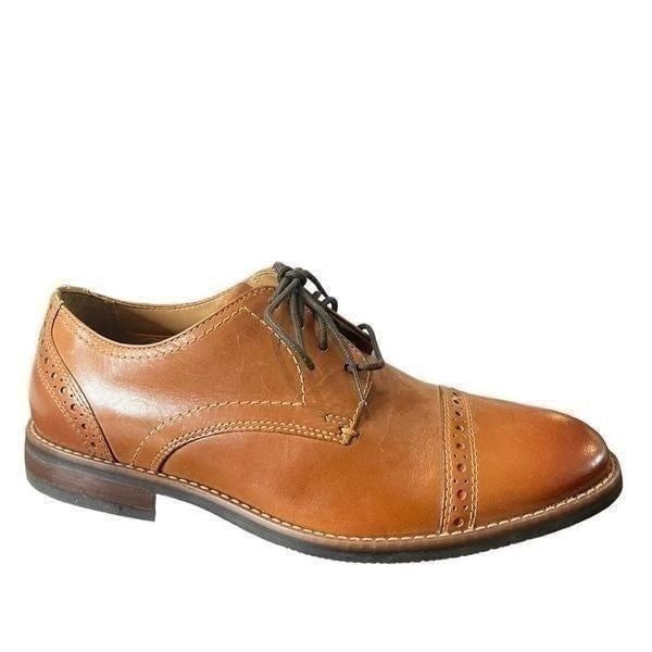 New Nunn Bush Men's Cognac Fifth Ward Flex Cap Toe Oxford Shoes Size 8M