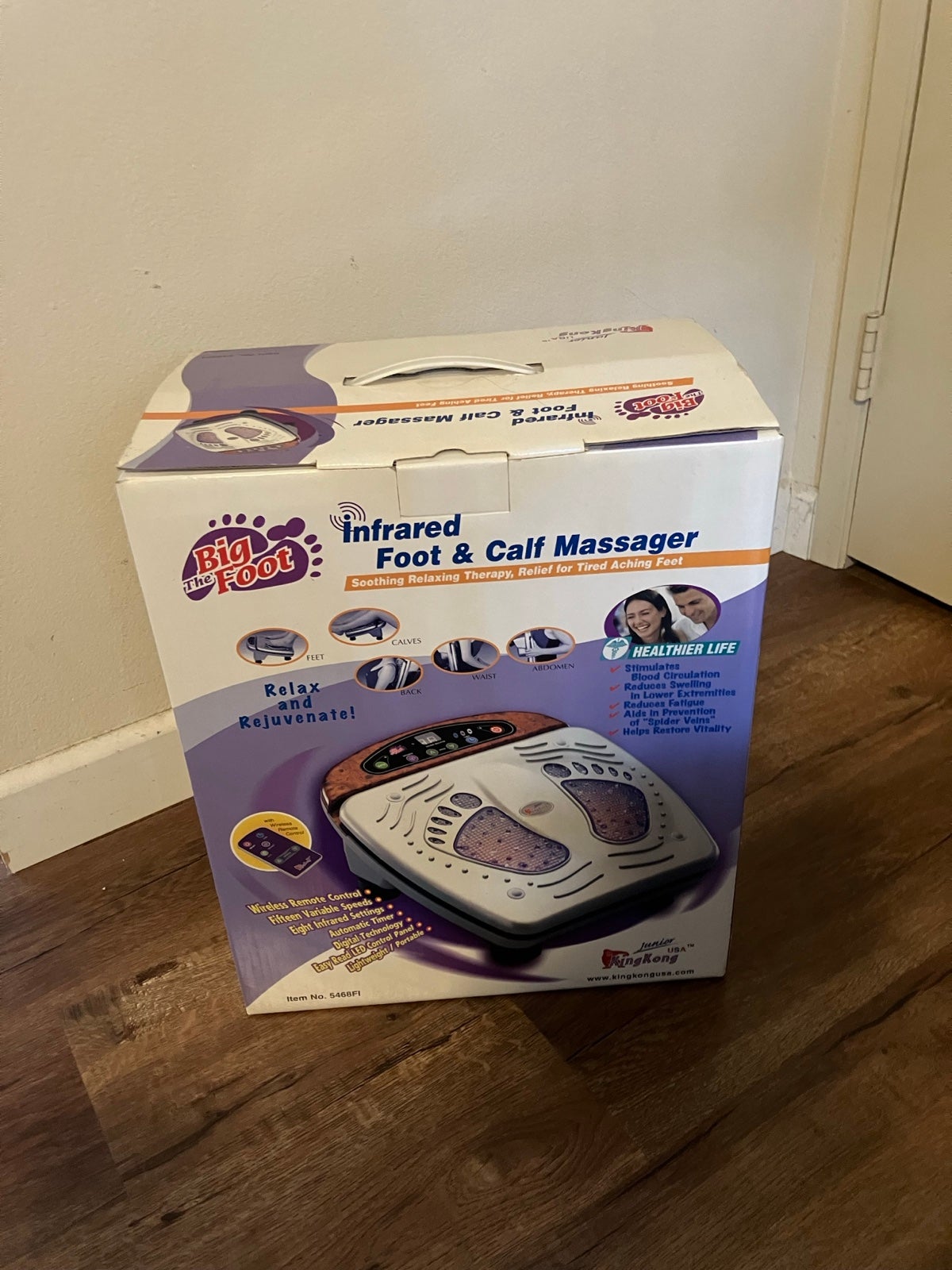 King Kong The Big Foot Calve Massager Infrared Heat Blood Circulation Remote Box