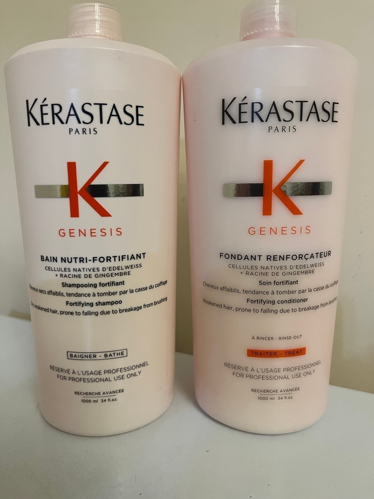 kerastase Genesis Bain Nutri Fortifiant Shampoo & Fondant Conditioner Liter Duo
