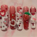 Press on nails // strawberry hearts